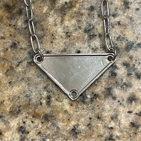 Repurposed/Upcycled Designer white Silver (PRADA) Charm Necklace from Au… - Picture 4 of 5